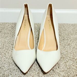 Liliana White Heels with Pointed Toe